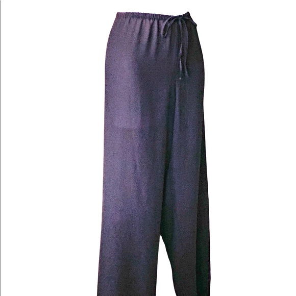 Pants - Black Dress Pants High Waisted  Semi Sheer Mesh Relax Fit Medium